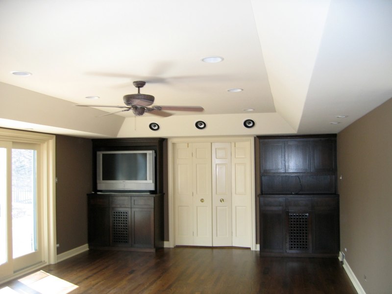 Den Remodel — Wet Bar, Stone Fireplace & Entertainment Center - Northfield, IL